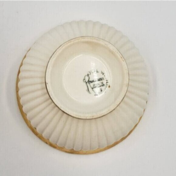 Vintage Royal Winton Grimwades Sugar Bowl & Creamer White Ribbed Golden Trim - Picture 9 of 16
